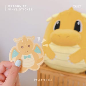 Dragonite Plushie: Vinyl Sticker