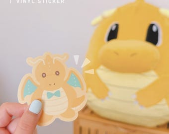 Dragonite Plushie: Vinyl Sticker