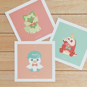 Gen 09 Starter Plushies: Art Prints
