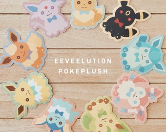 Eeveelution Plushies: Vinyl Stickers