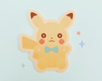 Pikachu Plushie: Vinyl Sticker