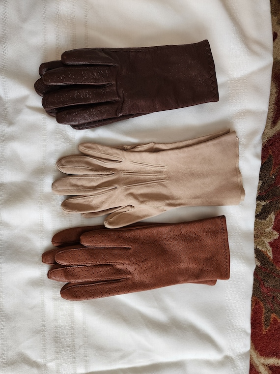 Leather gloves (3 pair) - image 1