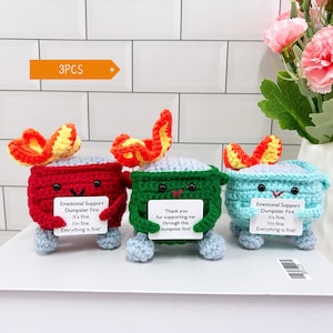 EmotionalSupport Dumpster Fire,Crochet Dumpster Fire,Gift for Her,gift for coworker,coworkers gifts,office decor,Great gift ideals