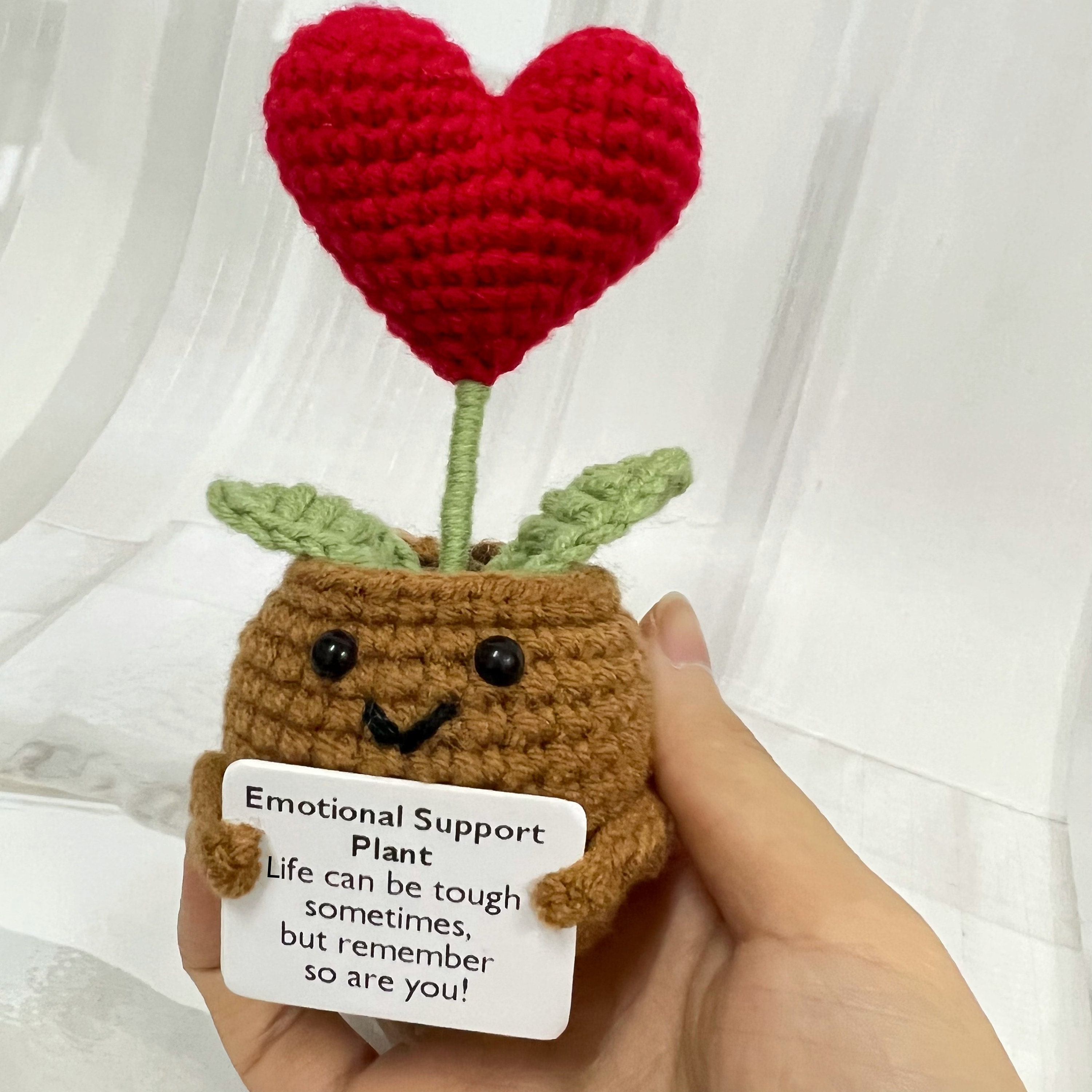 Handmade Crochet Emotional Support Plants Caring Gifts, Custom Crochet ...