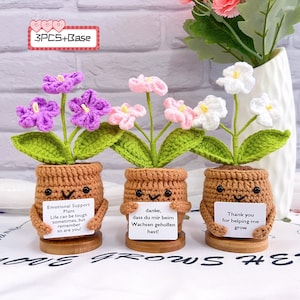 Cute Crochet Forget Me Not Plant,Crochet Flower,Thank You For Helping Me Grow,Thank You Gift,Teacher Gifts,Personalized Gift,Home Decor