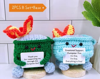 Incendio de contenedor de apoyo emocional, Incendio de contenedor de ganchillo, Regalo para ella, Chiste de oficina, Regalo de agradecimiento, Regalo de agradecimiento para profesores, Decoración divertida para el escritorio