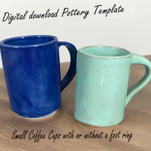 Coffee Mug Templte - Pottery template for Slab building small Coffee Mugs