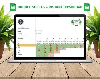 Last Man Standing Google Sheets Spreadsheet Sweepstake Predictor Tracker