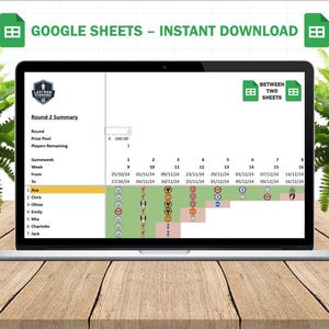 Last Man Standing Google Sheets Spreadsheet Sweepstake Predictor Tracker