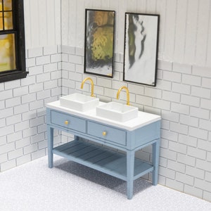 1:6 Dollhouse Miniature Modern Bathroom Vanity