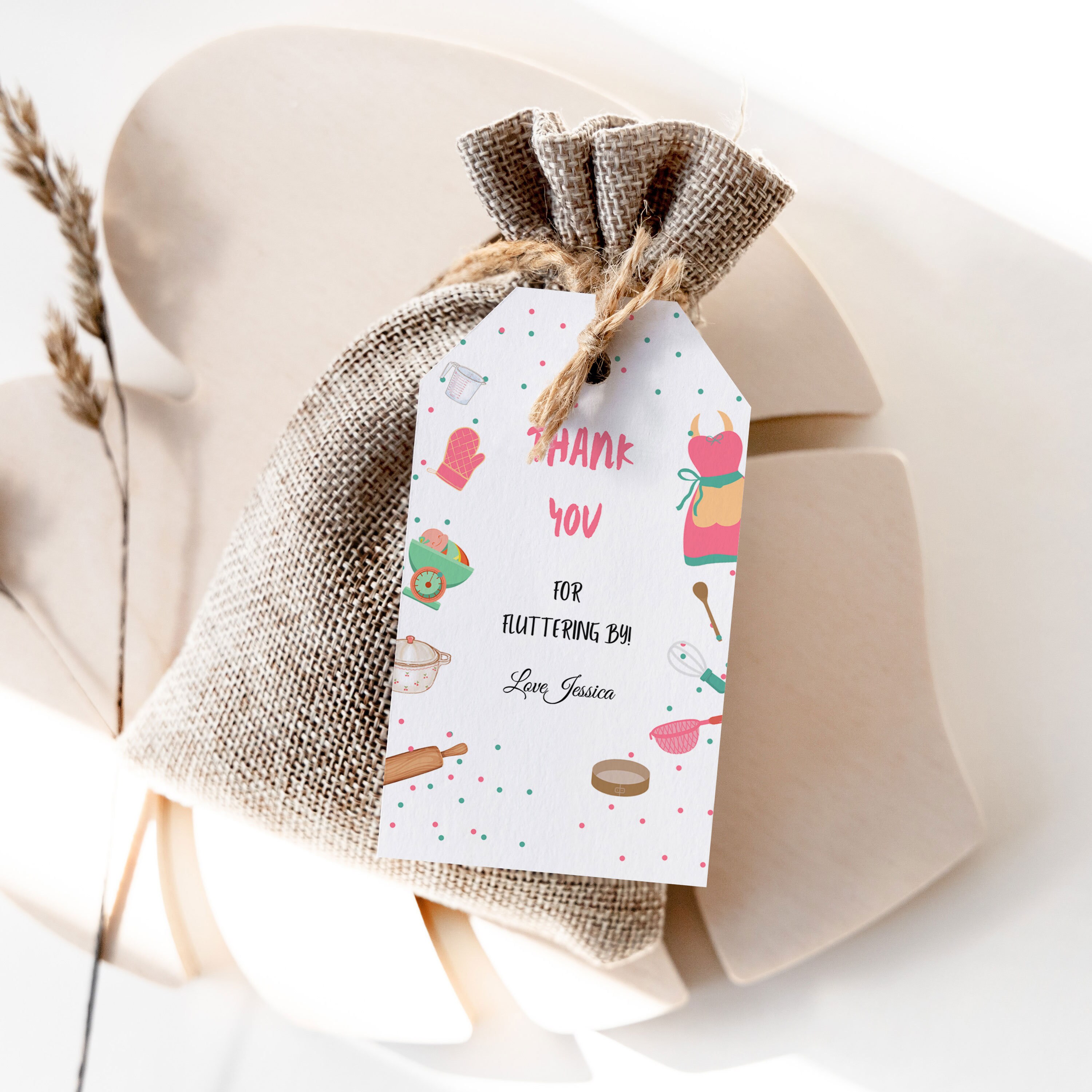 Editable Cooking Favor Tags Tags Baking Birthday Thank You Tags Kids ...