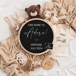 One more to Adore Digital Pregnancy Announcement / Pregnancy Reveal / Social Media / Gender Neutral / Facebook / Instagram / Personalized