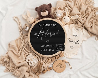 One more to Adore Digital Pregnancy Announcement / Pregnancy Reveal / Social Media / Gender Neutral / Facebook / Instagram / Personalized