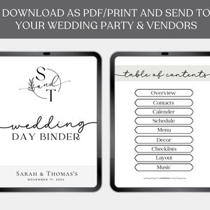 The Ultimate Wedding Day Binder Template, Wedding Planner,Canva Edit, Wedding Template, Instant Download, Digital Template, Printable image 2