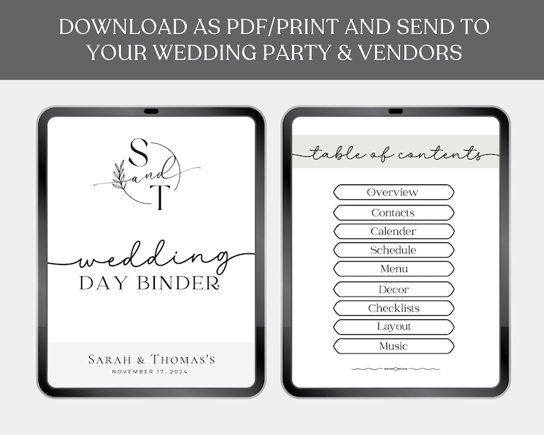 The Ultimate Wedding Day Binder Template, Wedding Planner,Canva Edit, Wedding Template, Instant Download, Digital Template, Printable image 2