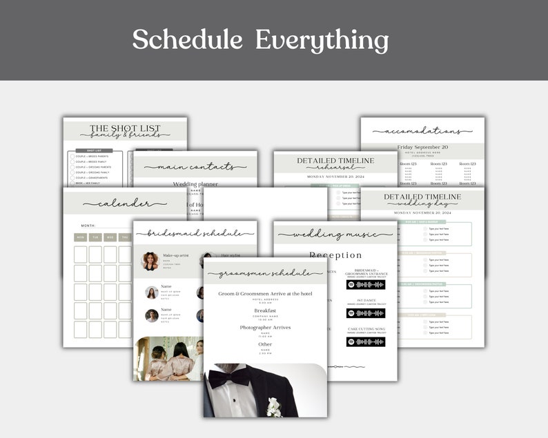 The Ultimate Wedding Day Binder Template, Wedding Planner,Canva Edit, Wedding Template, Instant Download, Digital Template, Printable image 5