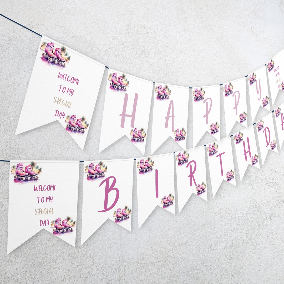 Roller Skating Birthday Banner - Party Decoration For Roller Skate Theme Celebrations - View #8