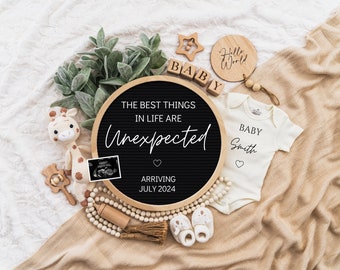 Pregnancy Announcement \ Digital Baby Announcement \ Gender Neutral\ Social Media Reveal \ Best Things Unexpected