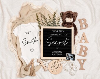 Digital Pregnancy Announcement / Pregnancy Reveal / Social Media / Gender Neutral / Facebook / Instagram / Boho / Personalized