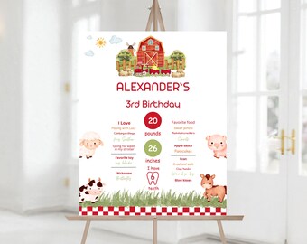 Farm Birthday Party Milestone Sign, Farm Animals Birthday Custom Milestone Sign, Farm, Barnyard, Printable, download 080