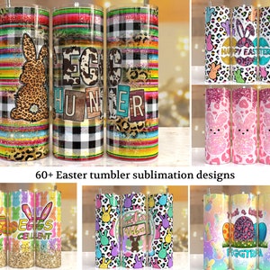 60 + Easter tumbler, 20oz Skinny Tumbler Sublimation Designs Tumbler PNG File Digital Download, Colorful Flowers png