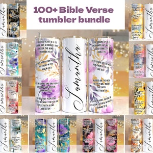 100 + Add your own text  Bible verse Floral tumbler, 20oz Skinny Tumbler Sublimation Designs Tumbler PNG File Digital Download