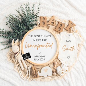 Digital Pregnancy Announcement / Pregnancy Reveal / Social Media / Gender Neutral / Facebook / Instagram / Boho / Personalized