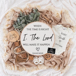 Pregnancy Announcement Digital Baby Announcement Instant Social Media Reveal Idea Neutral Baby Announcement Religious Scripture Lord