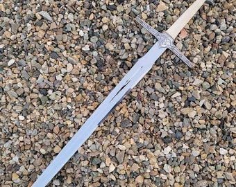 White Witcher Sword with scabbard, Geralt of Rivia Sword, The Witcher Sword, Gift for Groomsmen, Men, Father's Day Gift