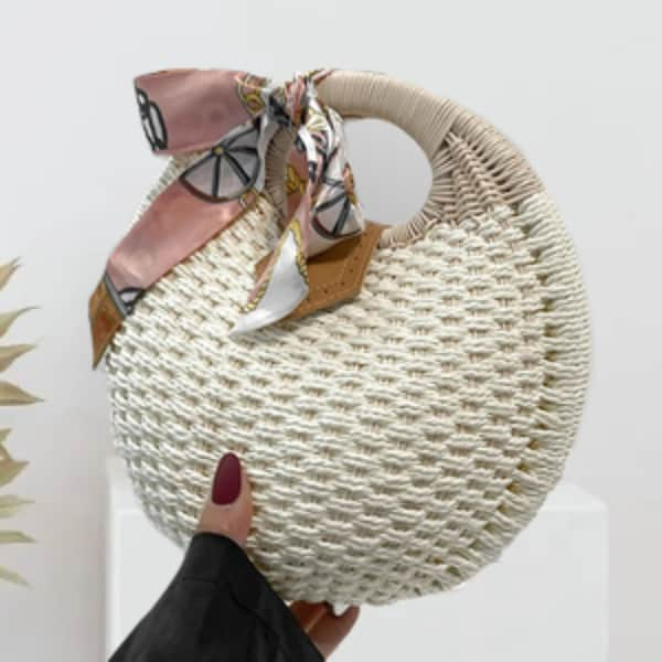 Straw Tote Bag | Straw Handbags | Straw Tote Clutch | Rattan Woven | Shell  | Seashell tote | Straw Bag | Seashell handbag | handbag beach