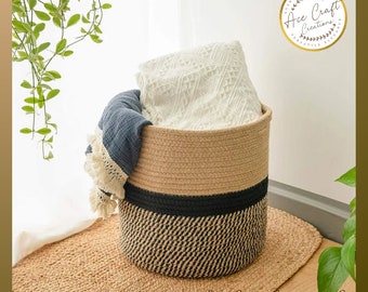 Handmade Woven storage basket | Planter Crochet Basket | Large Planter | Decorative Basket | basket planter | blanket basket | plant holder