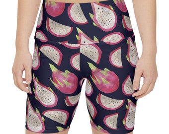 Pantalones cortos de entrenamiento para mujer Dragonfruit (AOP) _ con flores, mariposas y setas