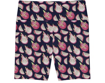 Pantalones cortos de entrenamiento para mujer con estampado de fruta de dragón más pequeños (AOP)