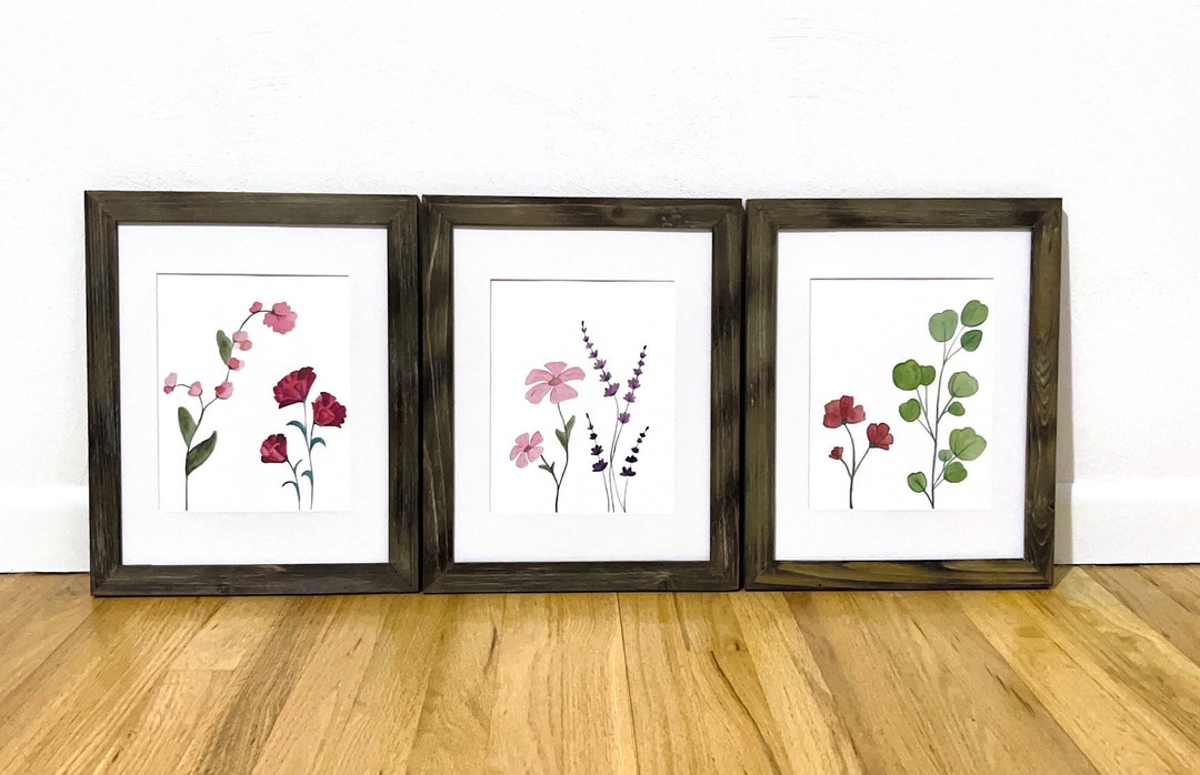 Watercolor Wildflower Prints Set: Boho Nursery Art, Child's Room Decor ...