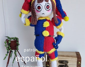 Patron en espagnol : poupée Pomni amigurumi