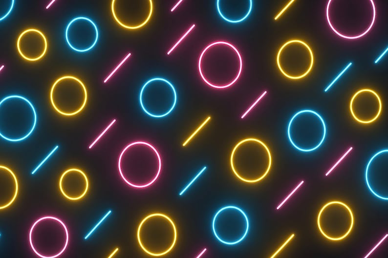 70 Neon Pattern Digital Background, Vibrant Glow-in-the-dark ...