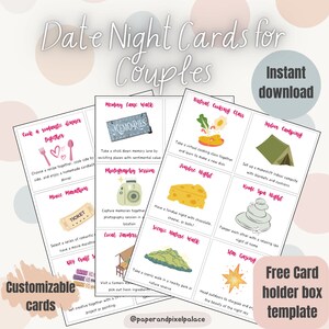 Valentinstag Date Night Karten für Paare | Digital druckbare Aktivität Coupon | Geschenk für Sie | Free Love Play Las Minute Jubiläumsgeschenk