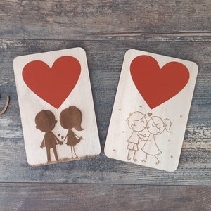 Gratta e vinci in legno personalizzato / regalo di San Valentino / Innamorati