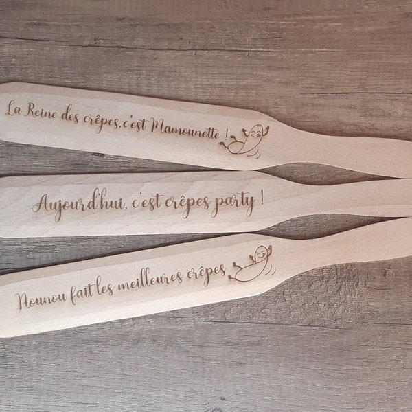 Spatule à crêpes en bois personnalisée