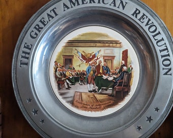 The Great American Revolution Pewter Plate "Declaration of Independence"