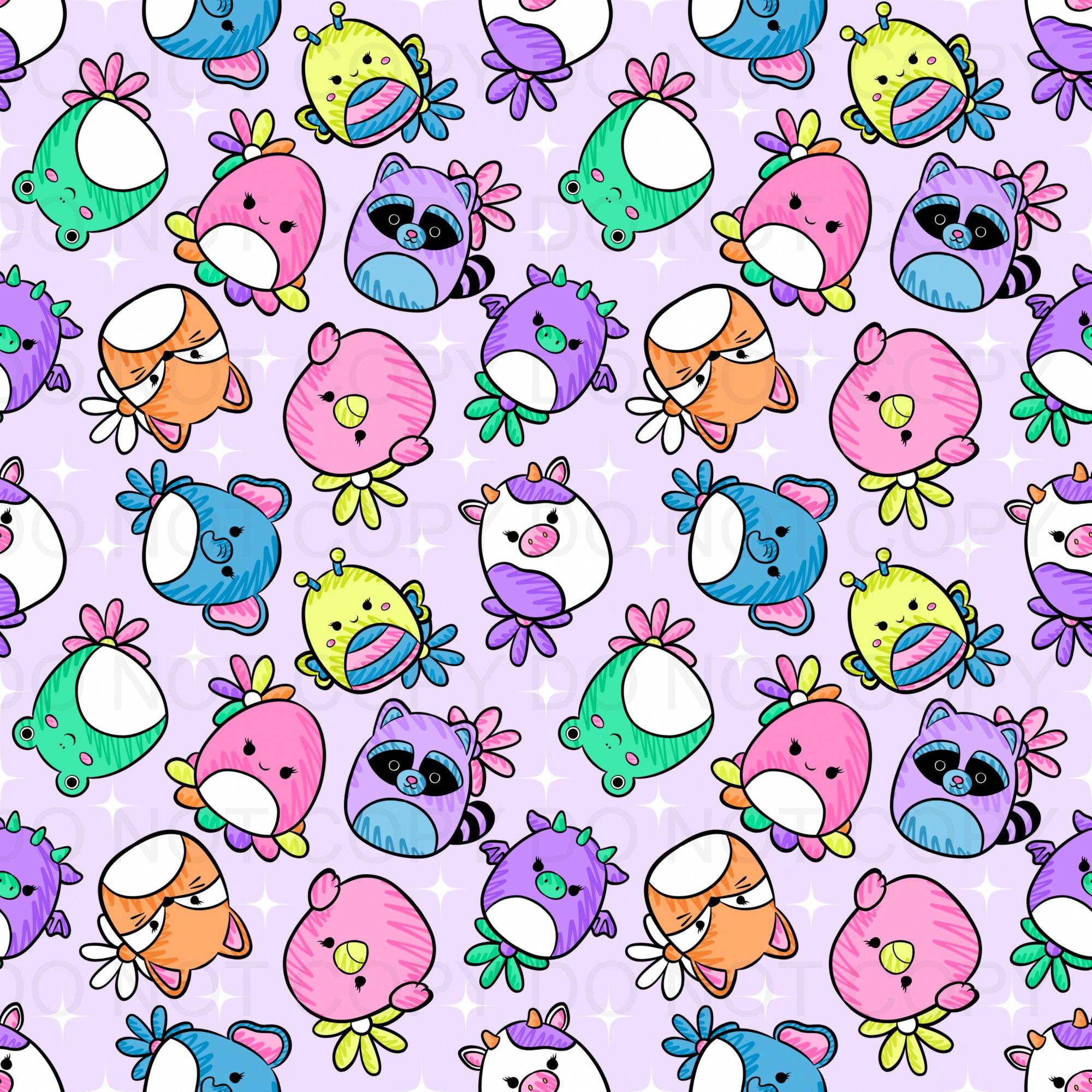 squish pillows pink and purple seamless file (2 colorways bundle)