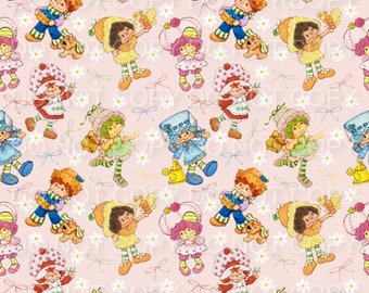 vintage strawberry girl floral seamless file