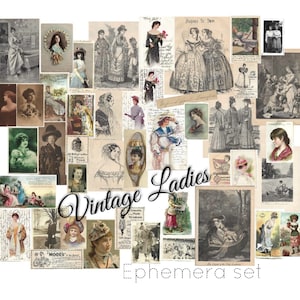 Conjunto de efímeras imprimibles DIGITAL Ladies, Antiguo y vintage, Victoriano, Día de las Madres, Hermana, Para diario basura y álbum de recortes