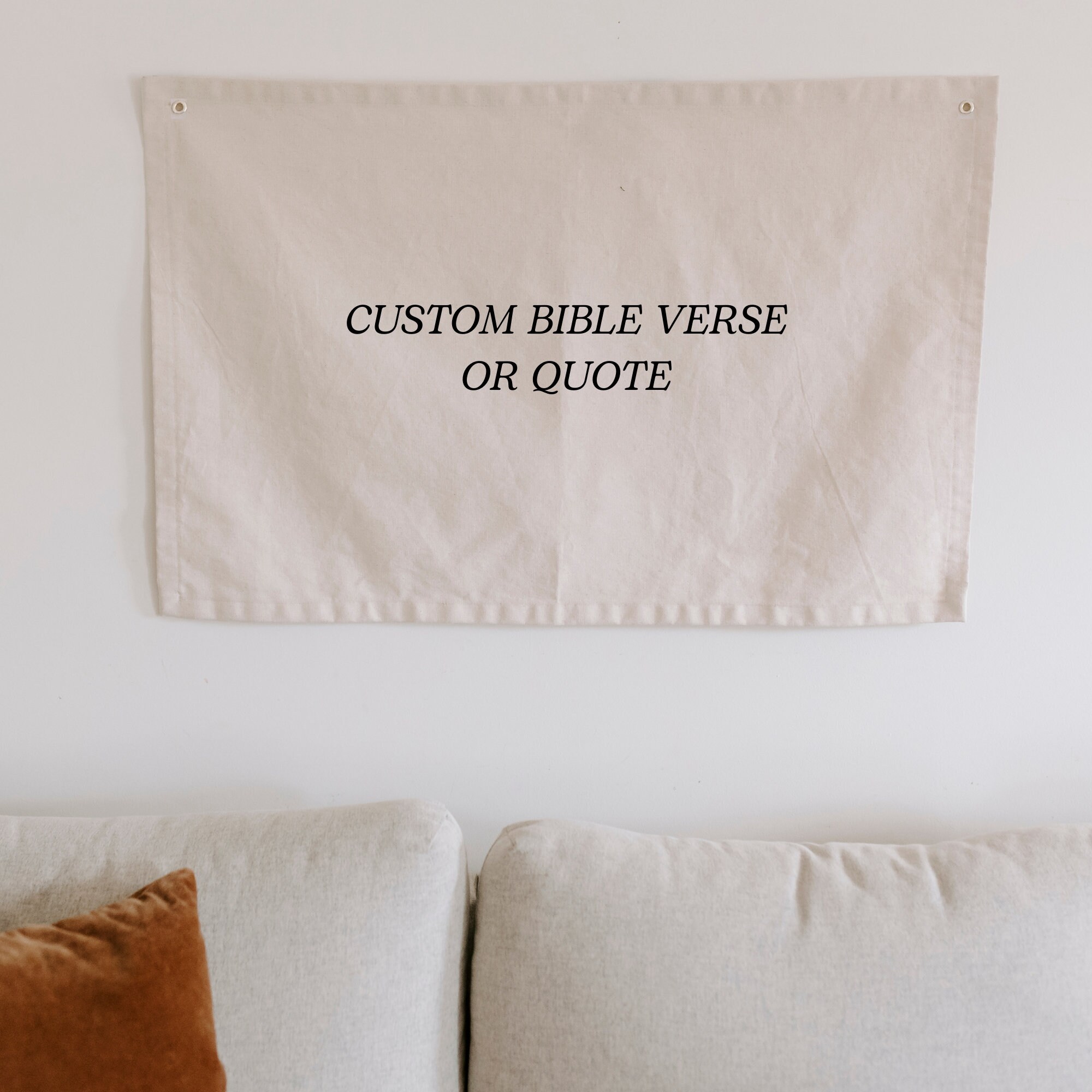 Custom Bible Verse Tapestry Christian Home Decor Scripture Sign Custom Fabric Wall Art Hanging Neutral Custom Canvas Banner Gifts for House