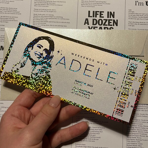 Adele Las Vegas Geschenkkarte Wochenenden mit Adele Las Vegas Residency Konzert Überraschungskarte Personalisierte Konzertkarte Folienkarte