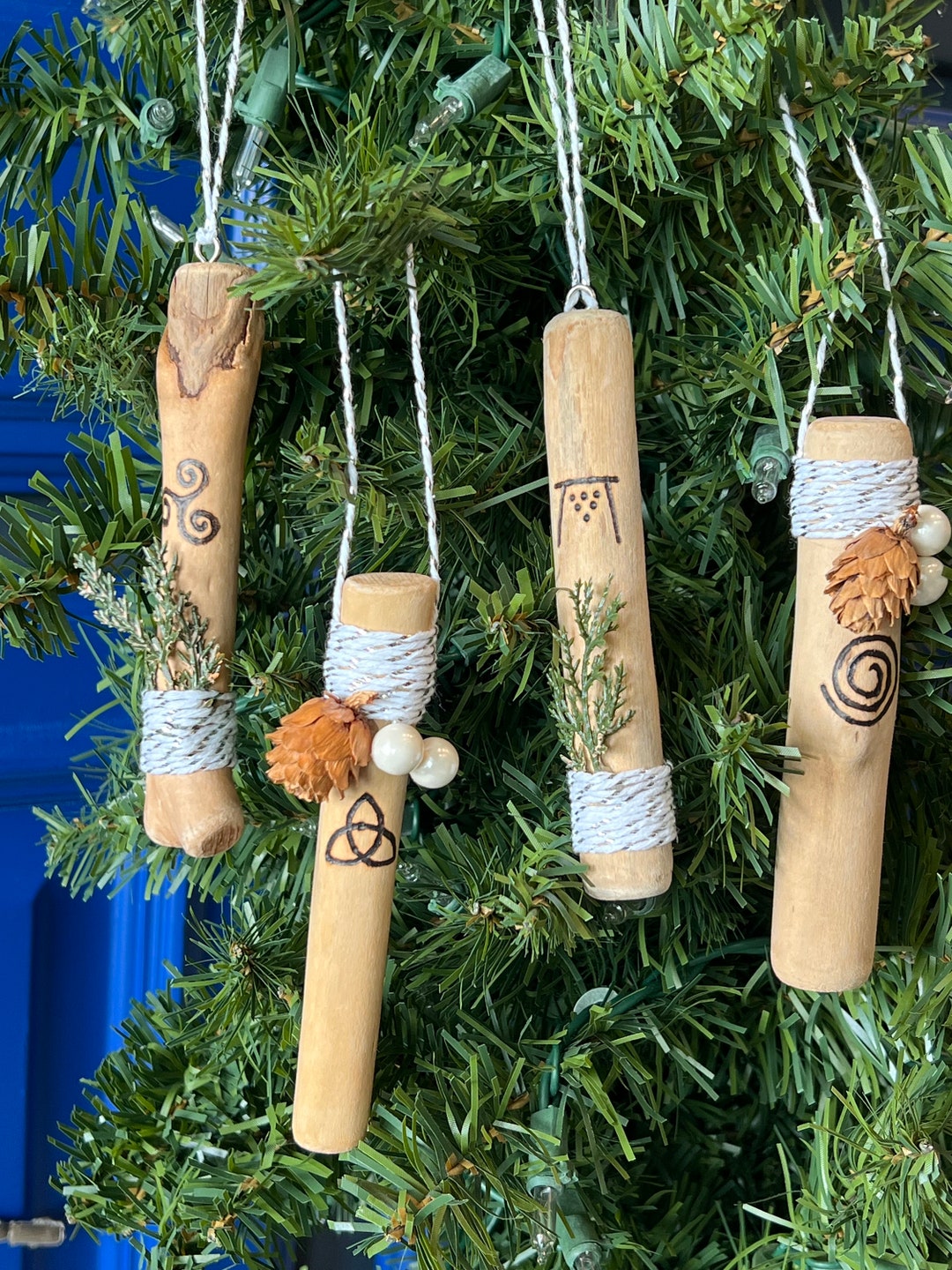 Natural Driftwood Christmas Ornaments Set of 4 Christmas Etsy