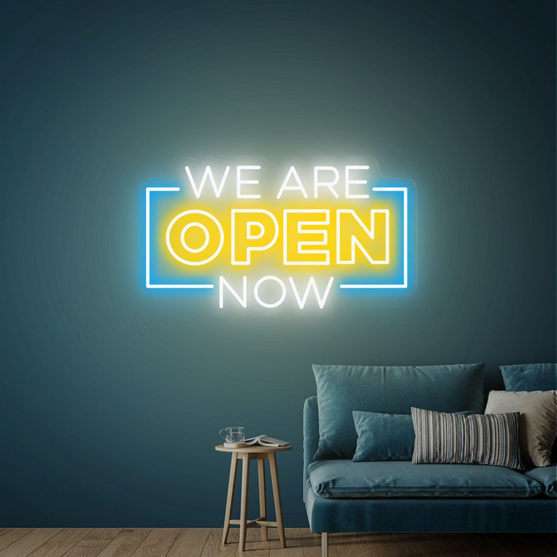 We're Open Custom Led Neon Sign / Business Logo / Open Led Light