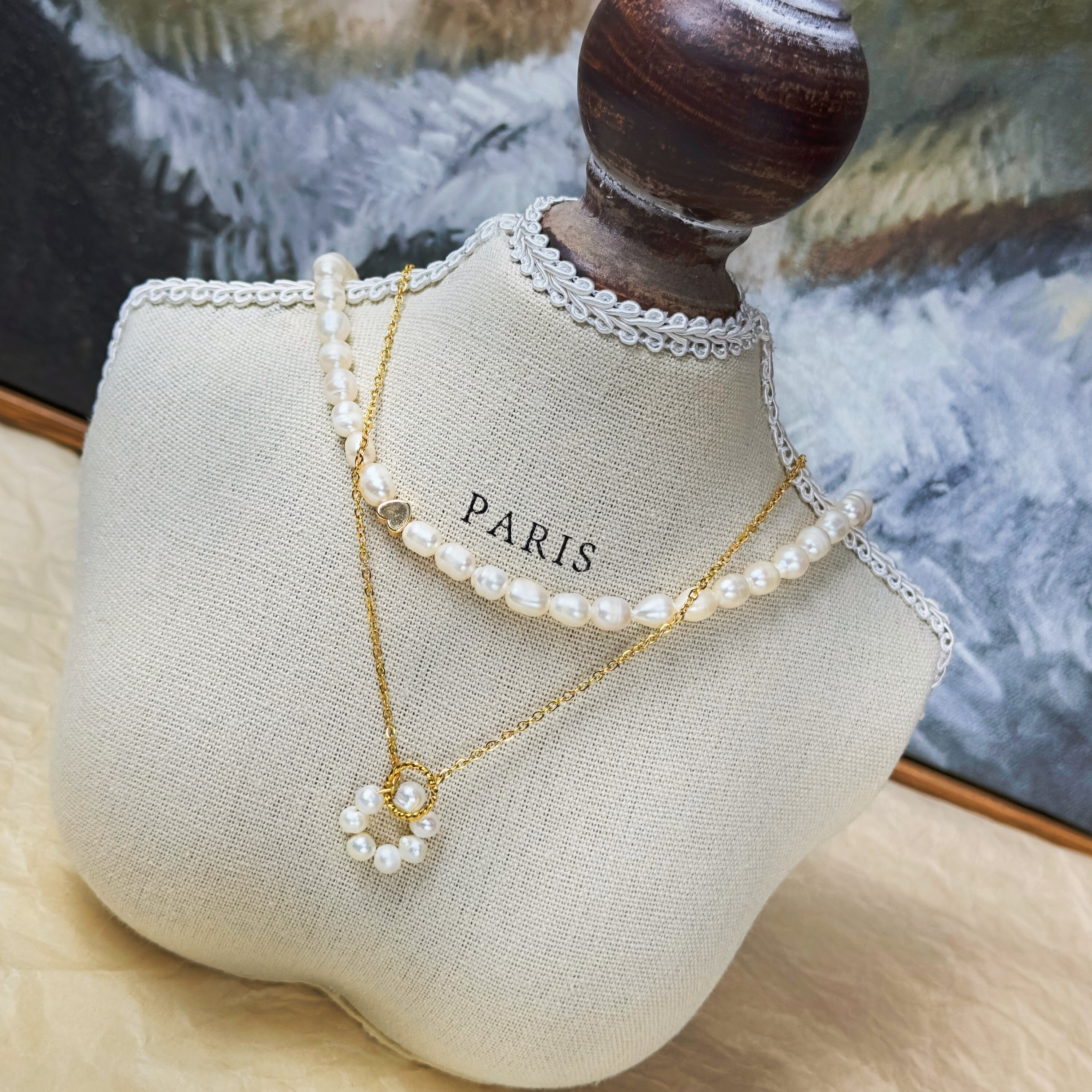ネックレス・ペンダント Pearl Flower Two-way Necklace Flower Pearl Necklace by Blingdazz • Dainty Freshwater Pearl