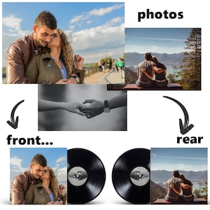 Pochette cartonnée pour disque vinyle personnalisée avec impression pro de vos photos, couverture vinyl face avant et arrière