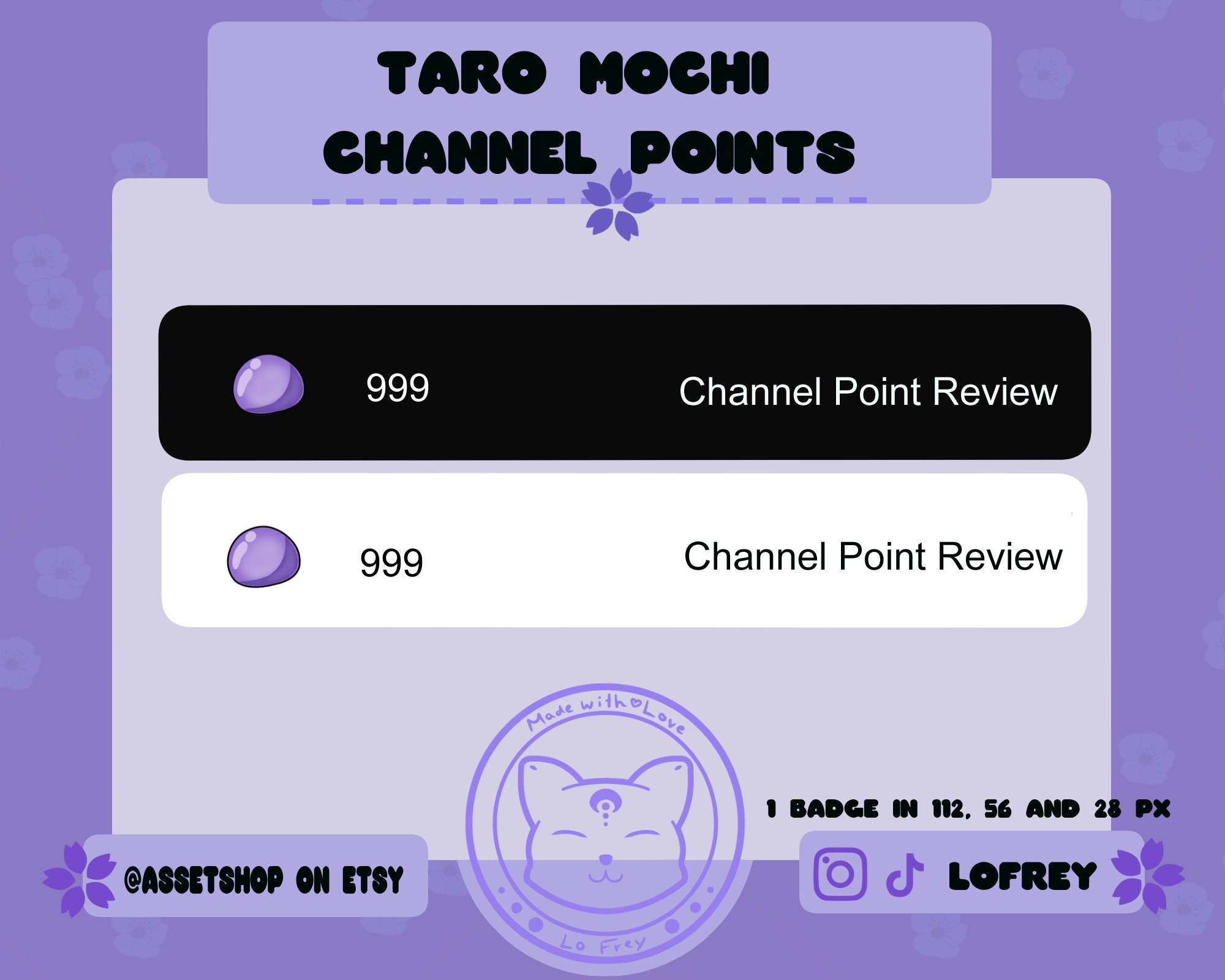 Taro Mochi Badge for Twitch/youtube/discord Twitch Channel - Etsy